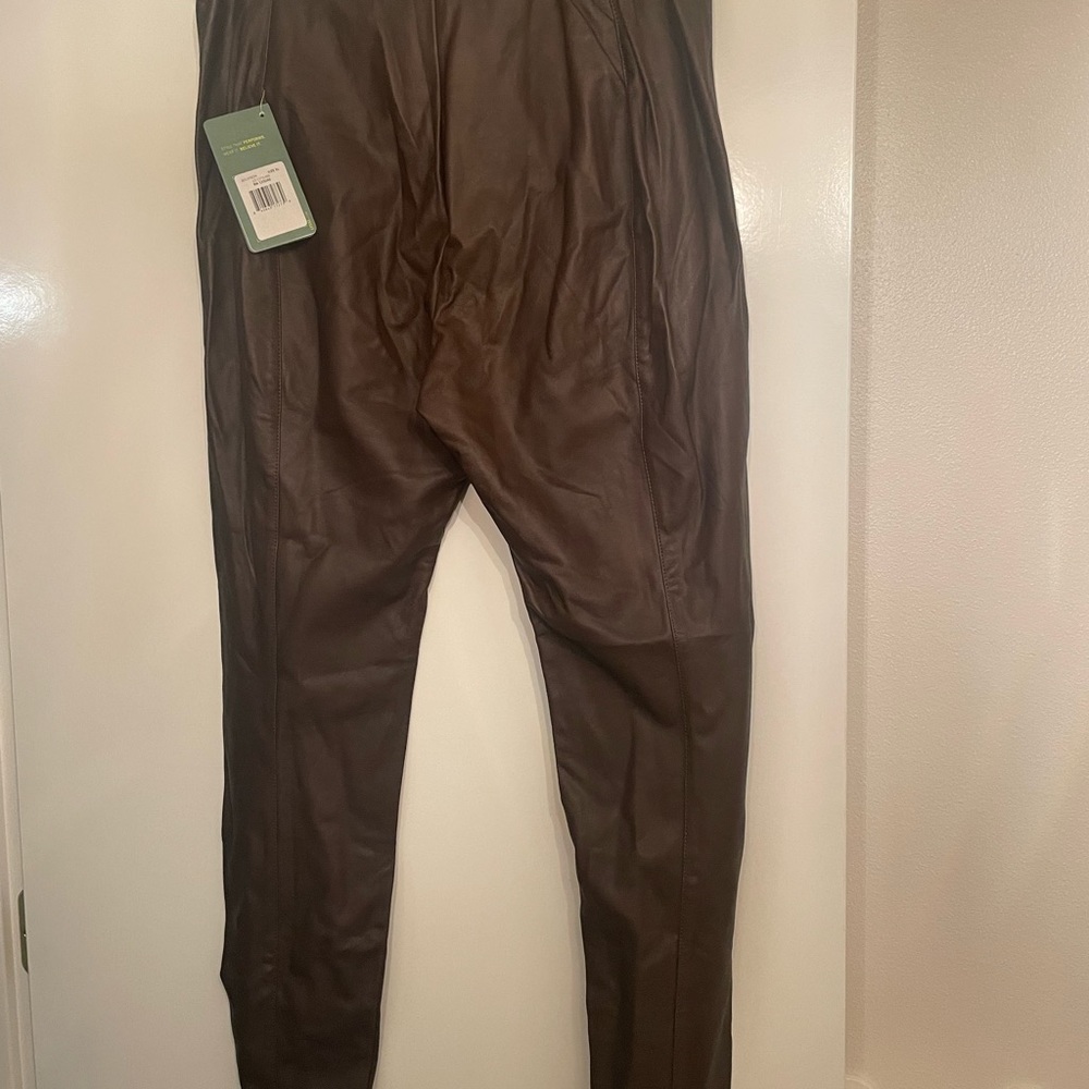 NWT Lysse cognac faux leather leggings XL